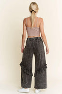 J.HER Mineral Wash Eyelet Pocket Ruffle Pants-Rae Collective, Women's Online Fashion Boutique Located in Phoenix, Arizona (Scottsdale Area)