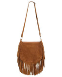 Monarch Butterfly Fringe Bag – Dark Tan