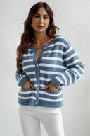 Striped Button Down Long Sleeve Cardigan-Rae Collective, Women's Online Fashion Boutique Located in Phoenix, Arizona (Scottsdale Area)