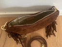 Cognac Capri Fringe Suede Shoulder Bag