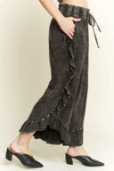 MineralWash fun Side Ruffle Croppped pants HP5796-Krush Kandy, Women's Online Fashion Boutique Located in Phoenix, Arizona (Scottsdale Area)