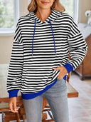 Lovelet Drawstring Striped Long Sleeve Hoodie-Rae Collective, Women's Online Fashion Boutique Located in Phoenix, Arizona (Scottsdale Area)