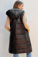 Longline Hooded Sleeveless Puffer Vest-Rae Collective, Women's Online Fashion Boutique Located in Phoenix, Arizona (Scottsdale Area)