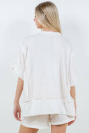 Oversize Reverse Contrast Banded Top-Tops-Rae Collective, Women's Online Fashion Boutique Located in Phoenix, Arizona (Scottsdale Area)