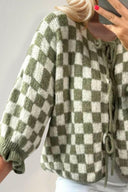 Double Take Tied Checkered Dropped Shoulder Flounce Sleeve Cardigan-Rae Collective, Women's Online Fashion Boutique Located in Phoenix, Arizona (Scottsdale Area)