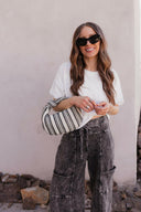 The Striped Chic Knot Clutch-handbags-Krush Kandy, Women's Online Fashion Boutique Located in Phoenix, Arizona (Scottsdale Area)