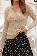 Pearl Embellished Knit Sweater-Sweaters-Krush Kandy, Women's Online Fashion Boutique Located in Phoenix, Arizona (Scottsdale Area)