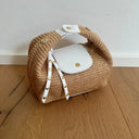 Jade Raffia Leather Crossbody Bag | Pre-Order