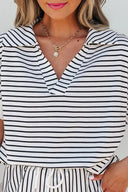 Striped V-Neck Polo Top & Shorts Set-2 Piece Outfit Sets-Krush Kandy, Women's Online Fashion Boutique Located in Phoenix, Arizona (Scottsdale Area)