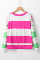 Contrast Color Block Round Neck Long Sleeve Top-Rae Collective, Women's Online Fashion Boutique Located in Phoenix, Arizona (Scottsdale Area)