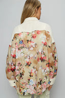 Oversized Woven Floral Print Shacket