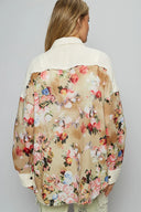 Oversized Woven Floral Print Shacket