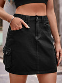Denim Mini Skirt with Pockets-Rae Collective, Women's Online Fashion Boutique Located in Phoenix, Arizona (Scottsdale Area)