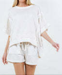 Oversize Reverse Contrast Banded Top-Tops-Rae Collective, Women's Online Fashion Boutique Located in Phoenix, Arizona (Scottsdale Area)