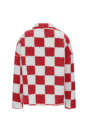 Checkered Snap Down Long Sleeve Teddy Jacket-Rae Collective, Women's Online Fashion Boutique Located in Phoenix, Arizona (Scottsdale Area)