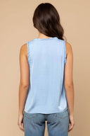 Scoop Neck Tank Top With Shirring Detail