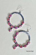 Hammered Hoop & Gemmed Loop Earring-Hoop Earrings-Rae Collective, Women's Online Fashion Boutique Located in Phoenix, Arizona (Scottsdale Area)