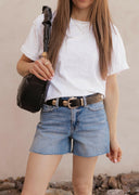 Seabreeze High Rise A-Line Denim Shorts-Denim-Krush Kandy, Women's Online Fashion Boutique Located in Phoenix, Arizona (Scottsdale Area)