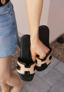 Raffia Layered Cut Out Design Sandals-Sandals-Krush Kandy, Women's Online Fashion Boutique Located in Phoenix, Arizona (Scottsdale Area)