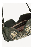 Luna Moth Embroidered Hobo Bag – Metallic Olive