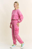 J.HER Mineral Wash Cargo pocket detail Joggers-Rae Collective, Women's Online Fashion Boutique Located in Phoenix, Arizona (Scottsdale Area)