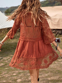 Lace Detail Plunge Cover-Up Dress-Rae Collective, Women's Online Fashion Boutique Located in Phoenix, Arizona (Scottsdale Area)