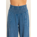 So Fetch Mineral Washed Wide-Leg Smocked Waist Pants | 6 Colors