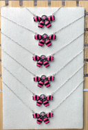 Neon Pink & Black Onyx Cluster Stripe Necklace-Necklaces-Rae Collective, Women's Online Fashion Boutique Located in Phoenix, Arizona (Scottsdale Area)