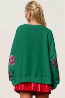 Christmas Element Sequin Round Neck Long Sleeve Sweatshirt-Sweatshirts-Rae Collective, Women's Online Fashion Boutique Located in Phoenix, Arizona (Scottsdale Area)