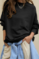 Side Slit Round Neck Long Sleeve Sweatshirt-Rae Collective, Women's Online Fashion Boutique Located in Phoenix, Arizona (Scottsdale Area)