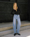 VERVET Super High Rise Full Length Wide Barrel Jeans