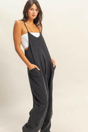 Relaxed Fit Mineral Washed Jumpsuit-Overalls-Rae Collective, Women's Online Fashion Boutique Located in Phoenix, Arizona (Scottsdale Area)