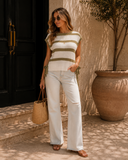The Luxe Stripe Tie Open Side Sweater Knitted Top