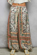 Elastic Waistband Paisley Casual Jogger Pants