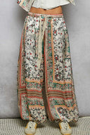 Elastic Waistband Paisley Casual Jogger Pants
