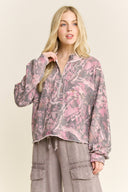 Washed Camo Quarter Zip Sweatshirt