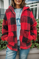 Full Size Plaid Long Sleeve Hooded Coat-Cardigans-Rae Collective, Women's Online Fashion Boutique Located in Phoenix, Arizona (Scottsdale Area)