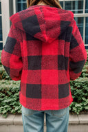 Full Size Plaid Long Sleeve Hooded Coat-Cardigans-Rae Collective, Women's Online Fashion Boutique Located in Phoenix, Arizona (Scottsdale Area)