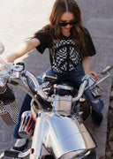 Checkered Peace Graphic Tee-Graphic Tees-Rae Collective, Women's Online Fashion Boutique Located in Phoenix, Arizona (Scottsdale Area)