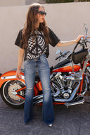 Checkered Peace Graphic Tee-Graphic Tees-Rae Collective, Women's Online Fashion Boutique Located in Phoenix, Arizona (Scottsdale Area)