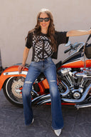 Checkered Peace Graphic Tee-Graphic Tees-Rae Collective, Women's Online Fashion Boutique Located in Phoenix, Arizona (Scottsdale Area)