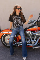 Checkered Peace Graphic Tee-Graphic Tees-Rae Collective, Women's Online Fashion Boutique Located in Phoenix, Arizona (Scottsdale Area)