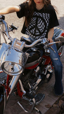 Checkered Peace Graphic Tee-Graphic Tees-Rae Collective, Women's Online Fashion Boutique Located in Phoenix, Arizona (Scottsdale Area)