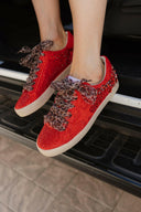 Red Glam Rhinestone Star Sneaker-Sneakers-Krush Kandy, Women's Online Fashion Boutique Located in Phoenix, Arizona (Scottsdale Area)