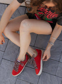 Red Glam Rhinestone Star Sneaker-Sneakers-Krush Kandy, Women's Online Fashion Boutique Located in Phoenix, Arizona (Scottsdale Area)