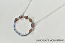 Luna's Crescent Gemstone Necklace-Pendant Necklaces-Krush Kandy, Women's Online Fashion Boutique Located in Phoenix, Arizona (Scottsdale Area)