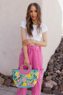 Citrus Blueberry Infusion Mini Tote-Purses & Bags-Krush Kandy, Women's Online Fashion Boutique Located in Phoenix, Arizona (Scottsdale Area)