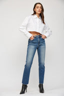 Super High Rise Straight Leg Denim Jeans-Denim-Krush Kandy, Women's Online Fashion Boutique Located in Phoenix, Arizona (Scottsdale Area)