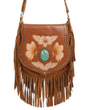 Monarch Butterfly Fringe Bag – Dark Tan