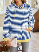Lovelet Drawstring Striped Long Sleeve Hoodie-Rae Collective, Women's Online Fashion Boutique Located in Phoenix, Arizona (Scottsdale Area)